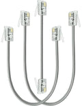 NECABLES 3Pack Short Telephone Cord Kit 3, 8 Inch Phone Cable Wall Phone Cord by NECABLES