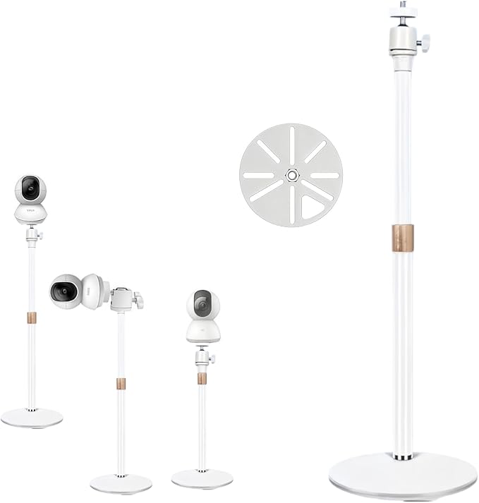 White Adjustable Height Metal Floor Stand by SamIdea