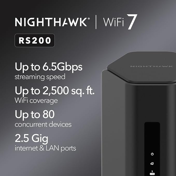 NETGEAR Nighthawk Dual-Band WiFi 7 Router – Security Features, BE6500 Wireless - Image 2