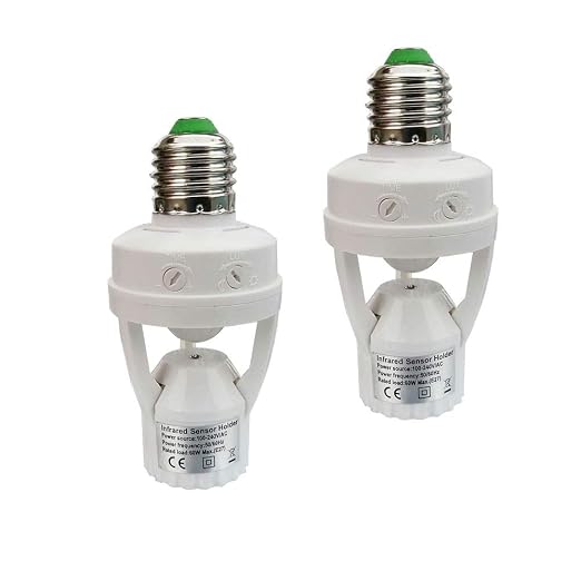 Motion Activated Light Socket, E26 Motion Security Light Bulb Socket Indoor by Taigeguang