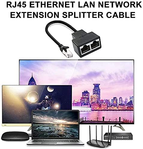 1 to 2 Port RJ45 Network Ethernet Adapter Splitter, lezaface E-thernet Splitter - Image 5