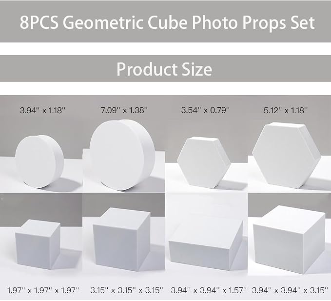 8PCS Geometric Cube Photo Props Set, Hard Foam Photography Background Props - Image 4