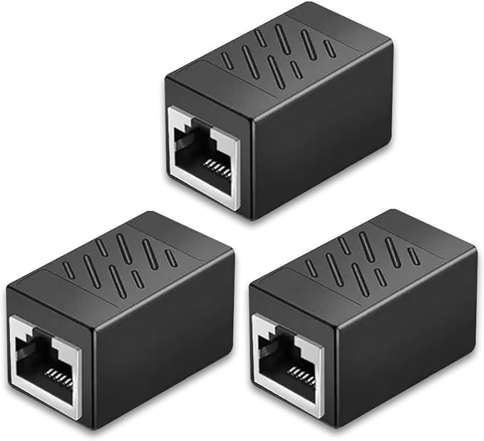EZYUMM 3 Pack Ethernet Coupler, Premium Gold Plated Ethernet Extender, RJ45 by EZYUMM