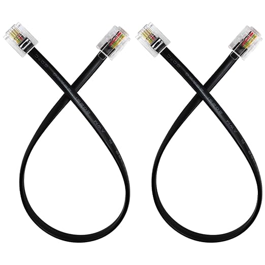 Phone Cable 1 Foot Short Telephone Line Cord by XANHAM