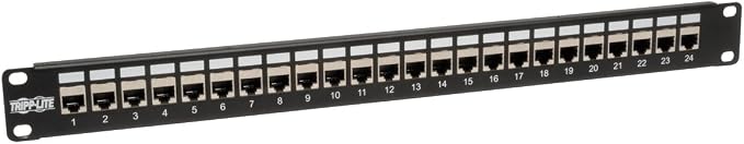 Tripp Lite 24-Port Cat6 / Cat5 Patch Panel STP Shielded RJ45 Ethernet 1U by TrippLite