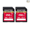 GIGASTONE 256GB SD Card 2-Pack, Camera Plus, UHS-I V30 SDXC Memory Card High by Gigastone