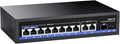 11-Port PoE Gigabit Switch, 8 PoE+ Port, 2 Gigabit Uplink, 1 SFP Port, 120W AI by AUMOXPRO