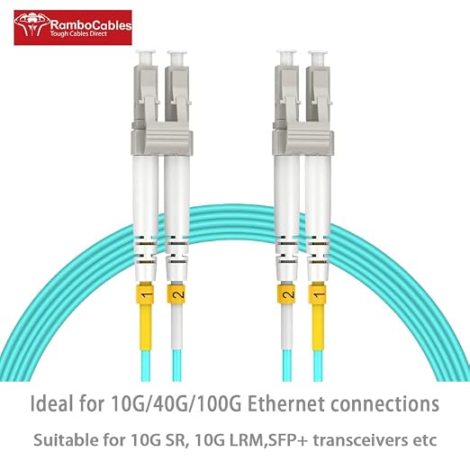 OM3 Fiber LC to LC Fiber Patch Cable 10m, Options 7in~500ft, LC Fiber Optic - Image 2