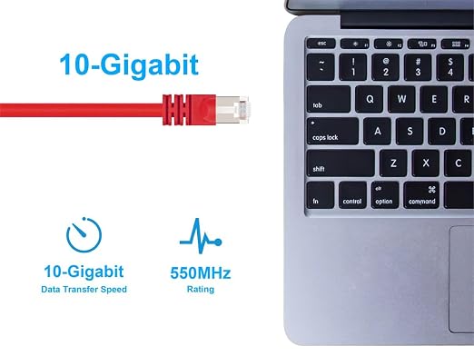 Monoprice Cat6A 7ft Red Patch Cable Double Shielded 26AWG 10G Pure Bare Copper - Image 5