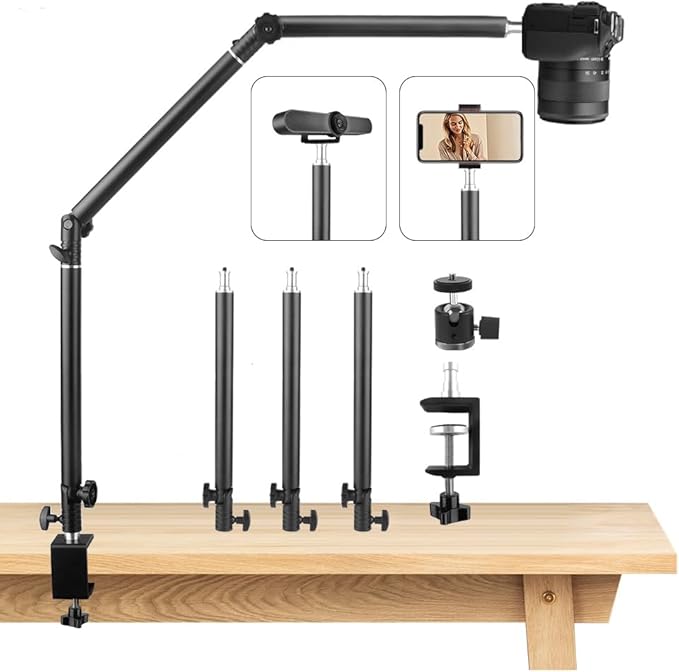 Heavy Duty Overhead Camera Desk Mount Stand 14.5"-41" by JEBUTU