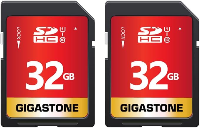 GIGASTONE 32GB SD Card 2-Pack UHS-I U1 Class 10 SDHC Memory Card High-Speed by Gigastone