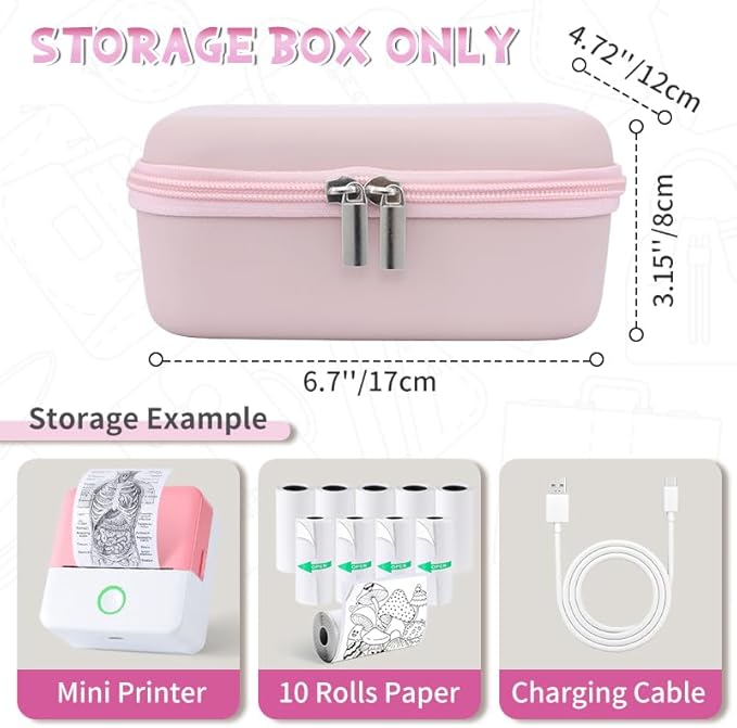 Carrying Case for Print Pods Mini Printer, Portable Mini Thermal Sticker Maker - Image 6