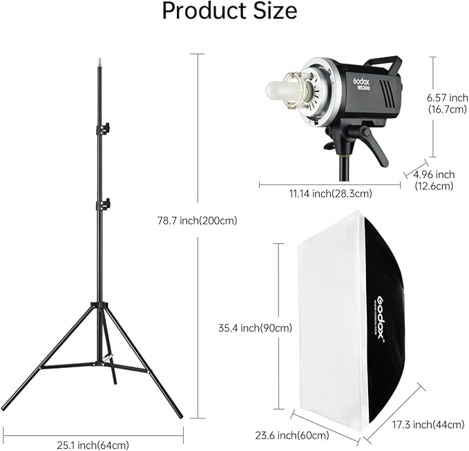 2pcs Godox MS300 Studio Flash Kit - Image 6