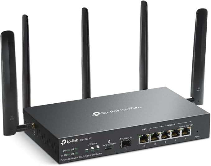 TP-Link ER706W-4G Omada 4G+ Cat6 AX3000 Gigabit VPN Gateway Router | Wi-Fi 6 - Image 3