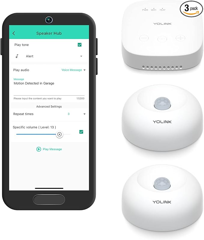 YoLink SpeakerHub & Two Motion Sensor Smart Home and Security Kit – Audio Hub by YoLink
