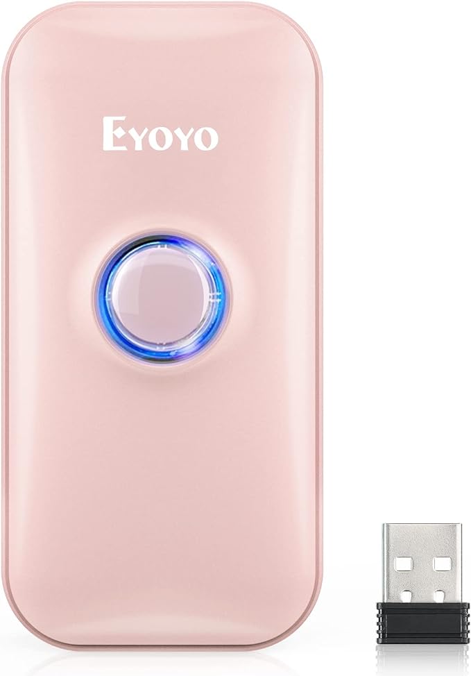 Eyoyo Mini 1D Bluetooth Barcode Scanner, 3-in-1 Bluetooth & USB Wired & 2.4G by Eyoyo