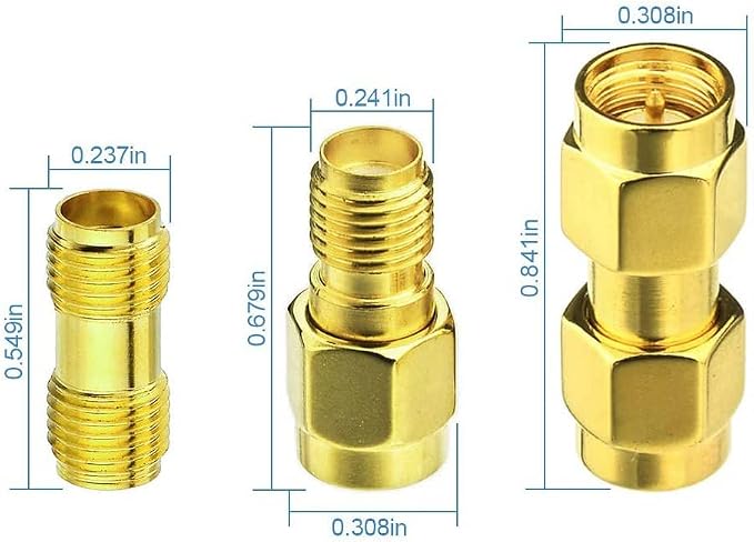 Superbat RF coaxial SMA Male to SMA Female Bulkhead RG174 6.56ft Cable + 3pcs - Image 3