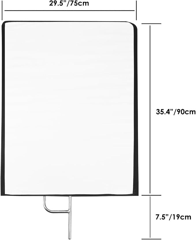 Photography Light Reflector Flag Kit, 30x35inches/75x90cm, 4-in-1 - Image 4