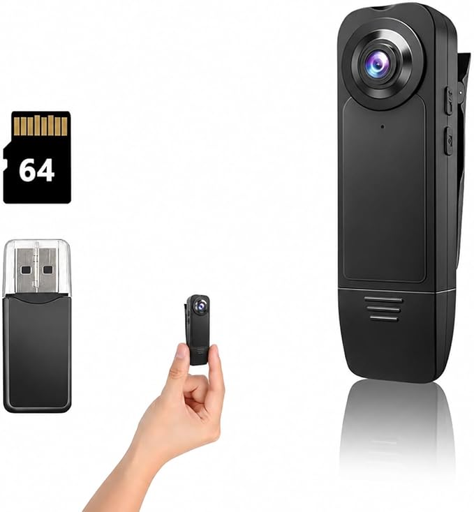 Mini Body Camera with Audio and Video Recording, POV Camera with 64G Card Body by Kaysunlink