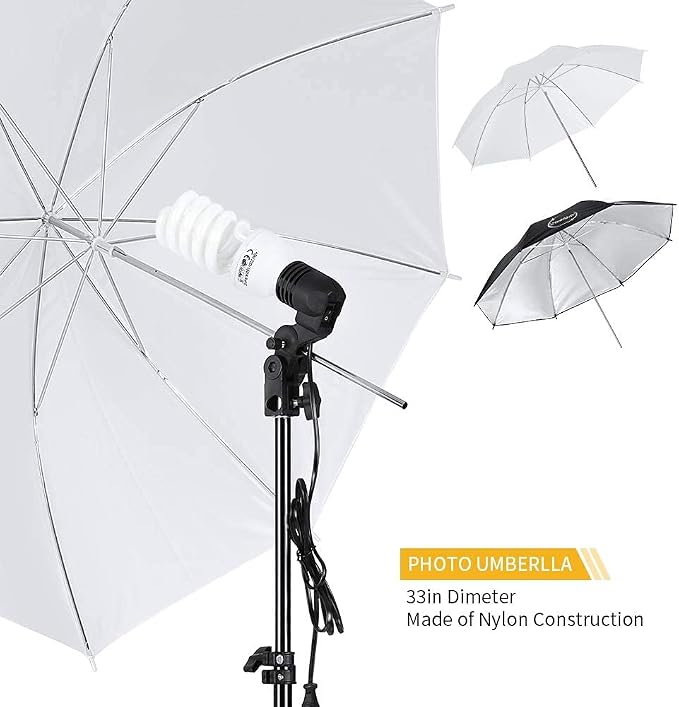 ShowMaven Photography Lighting, 6.5ft x 10ft Backdrop Stand and Umbrellas - Image 3
