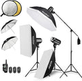 Godox 750W Studio Strobe Flash Light Kit, 3-Light Godox Strobe Lighting Kit by GODOX
