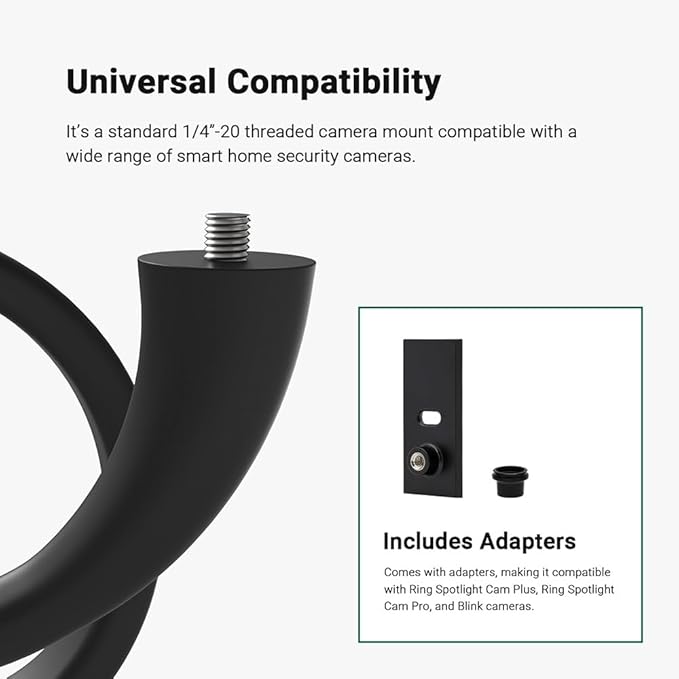 Holicfun Flexible Twist Mount for Indoor and Outdoor Security Cameras, - Image 3
