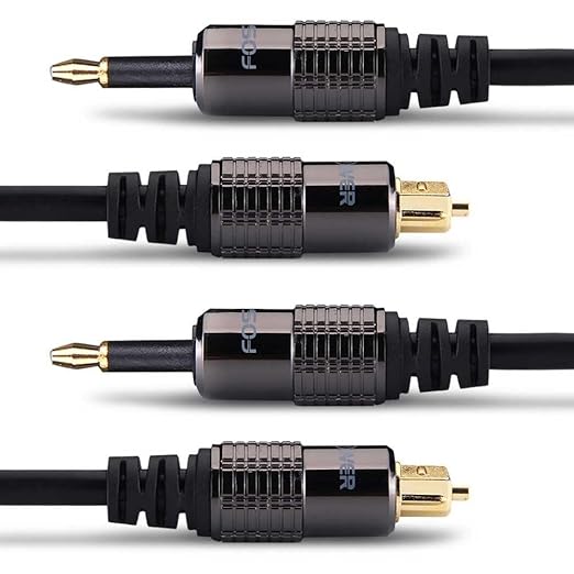 FosPower 24K Gold Plated Toslink to Mini Toslink Digital Fiber Optical S/PDIF by FosPower