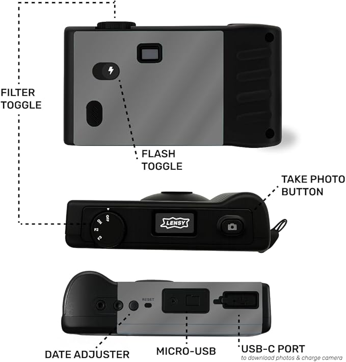LENSY Screen Free Digital Camera | Four Built in Filters | Rechargeable - Image 5