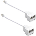 RJ11 Phone Jack Splitter with Cable, 1 to 2 Way Telephone Splitter Adapter by Telehybrid
