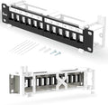 12 Port Blank Keystone Patch Panel Wall Mount 10inch by Enmane