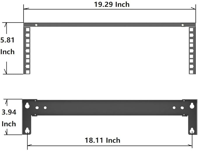 JINGCHENGMEI 3U Vertical Wall Mount Patch Panel Bracket -Steel Networking - Image 4