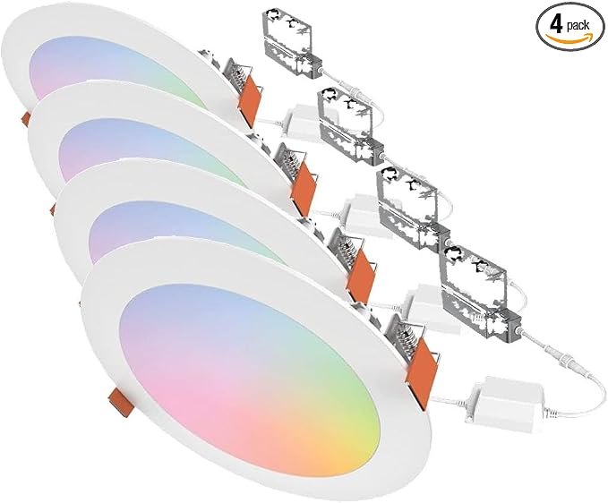 HALO HLB6099WZRGBWMWR 6” Smart Wi-Fi Slim Canless LED Downlight Powered by WiZ by HALO