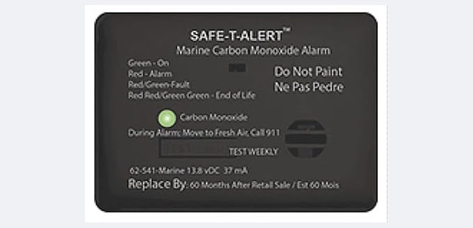 MTI Industries 62-541-BL-MARINE Marine Carbon Monoxide Alarm BLK Surface Mount - Image 2