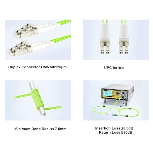 FLYPROFiber- 0.5M OM5 LC to LC Fiber Patch Cable, Length Options: 0.2m-20m - Image 3