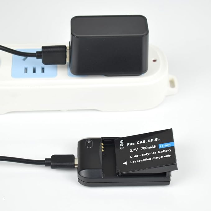 NP-6L Battery Charger with Charging Plug and Cable - Image 7