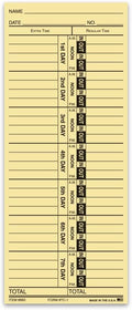 Time Clock Cards Front Load Manual Time Cards by Unknown