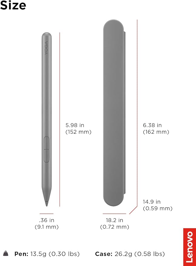 Lenovo Yoga Pen 2 with Magnetic Pen Case, AES 3.0 Stylus with 8192 Pressure - Image 5