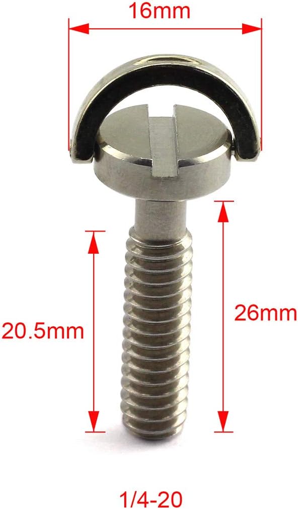 HJ Garden 2pcs 1/4-20 Thread D-Ring Stainless Steel Camera Fixing Screws - Image 2
