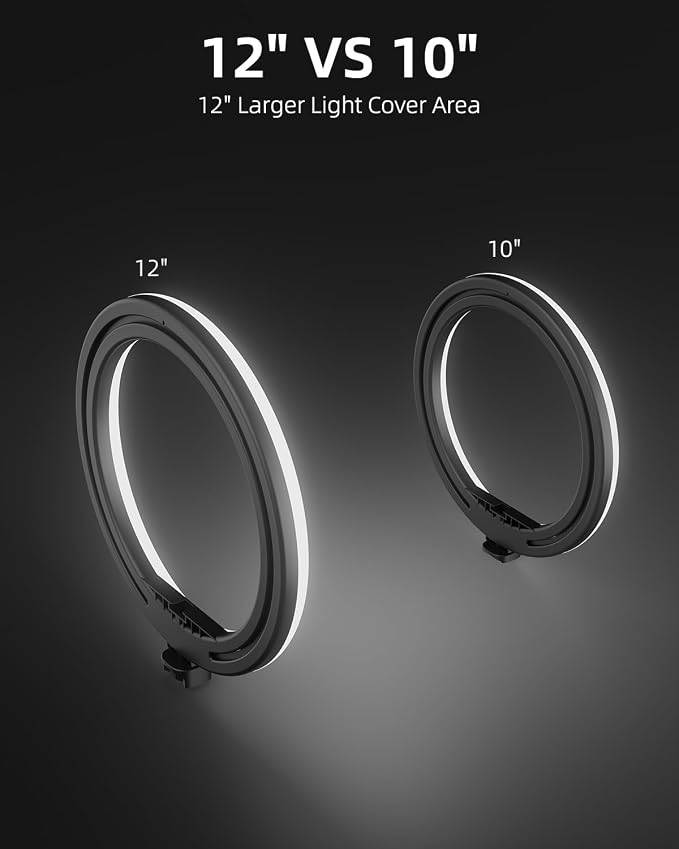 TODI 12" Ring Light with 63" extendable Tripod Stand, Selfie RingLight with - Image 4