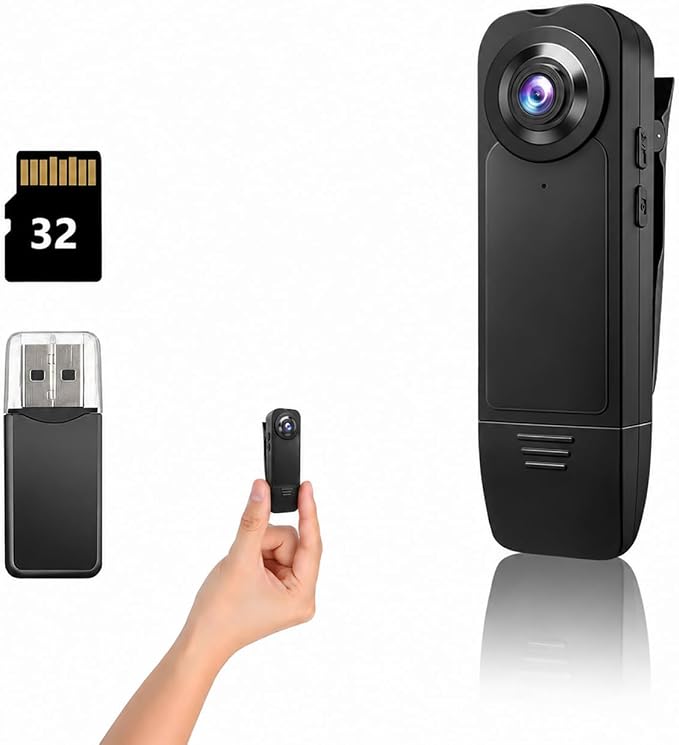 Mini Body Camera with Audio and Video Recording, POV Camera with 32G Card Body by Kaysunlink