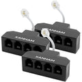RJ11 Cable 4 Way Splitter 6P4C Connector Phone Line Cord Adapter by XANHAM