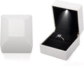 Ring Box Square Shaped LED Light Engagement Ring Boxes Jewelry Gift Box by JYCMMFCPursueRomanceLife