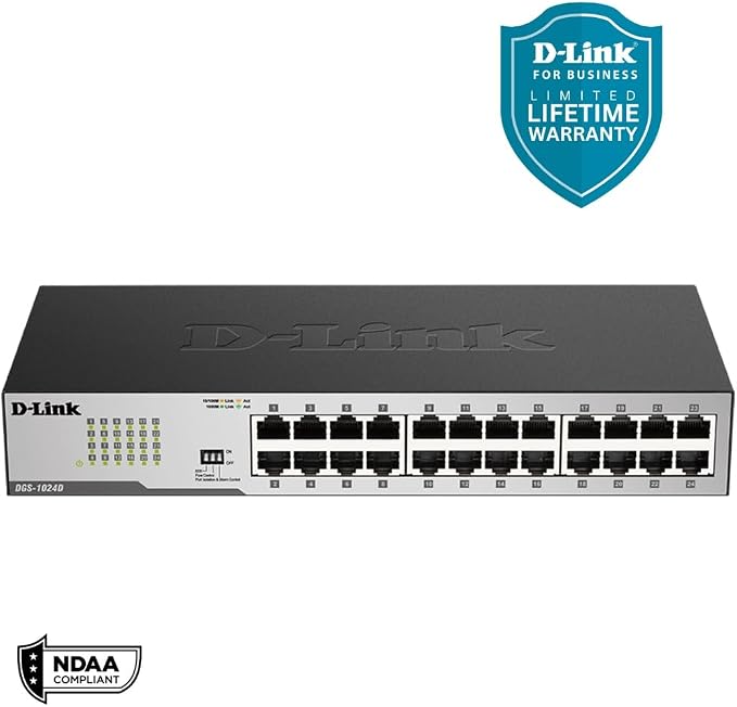 D-Link DGS-1024D, Ethernet Switch, 24 Port Gigabit Unmanaged Fanless Network - Image 5