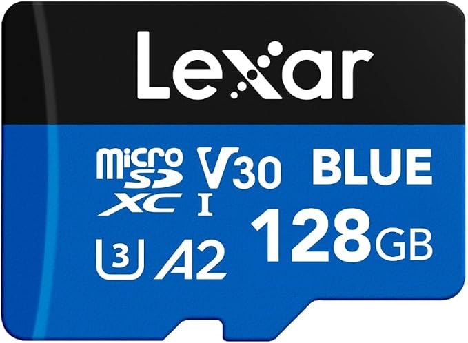 Lexar 128GB Blue Micro SD Card Up to 160MB/s, microSDXC UHS-I Memory Card by Lexar