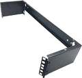 2U 19-inch Hinged Wall Mount Patch Panel Bracket- 6-inch Deep Foldable by JINGCHENGMEI