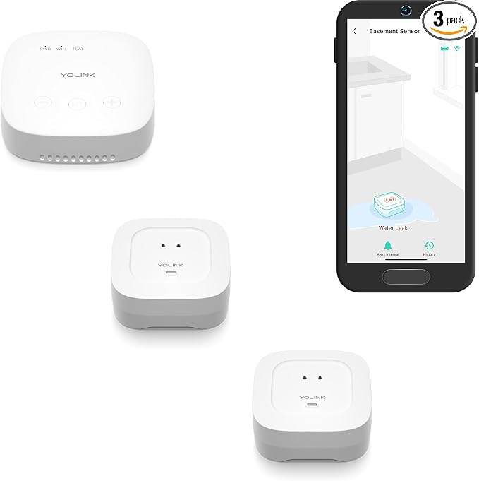 YoLink Smart Home Starter Kit: SpeakerHub & Water Leak Sensor 4 by YoLink