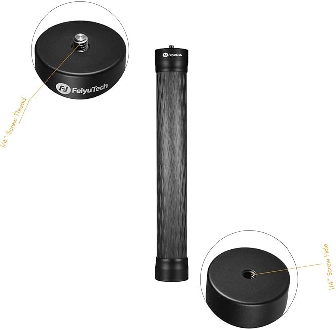 FeiyuTech 10.8" Carbon Fiber Extension Pole – Lightweight, Durable - Image 3