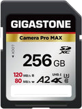 【5-Years Data Recovery】 GIGASTONE 256GB SD Card, 4K Camera Pro MAX, UHS-I A2 4K by Gigastone