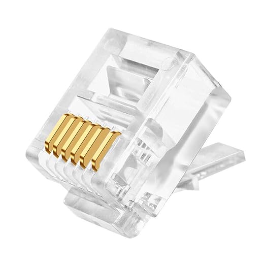 RJ12 6P6C Connectors 6 Pin Telephone Line Cable Wire Male Plug by XANHAM