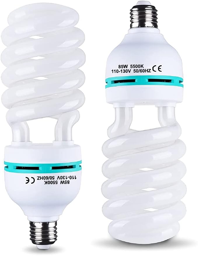 2Pcs 85W Light Bulb 5500K CFL Roas Daylight Spiral Softbox Lighting Kit Bulb in by Unknown